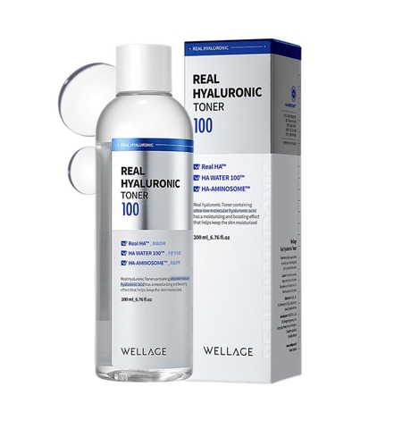 Nước Hoa Hồng Wellage Real Hyaluronic 100 Toner