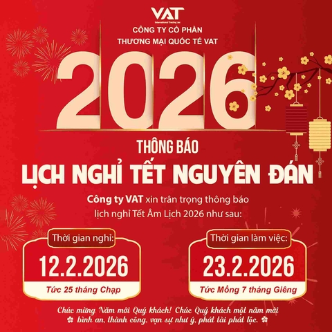  THÔNG BÁO LỊCH NGHỈ TẾT NGUYÊN ĐÁN BÍNH NGỌ 2026 