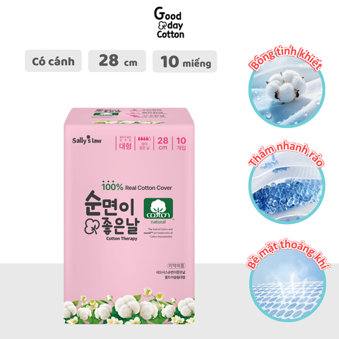 [Có cánh] Băng vệ sinh Good Day Cotton 28 cm