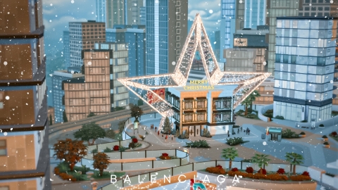 🎄 BALENCIAGA CHRISTMAS STORE – THE SEASON OF LUXURY & LIGHTS ✨ - The Sim 4 (Business & Hobbies Pack) - Free CC Xmas download here