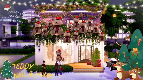 TEDDY NAIL & HOME 🎄💅 - The Sim 4