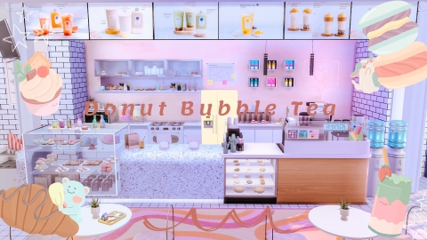Donut Bubble Tea and Thrift Shop - The Sim 4