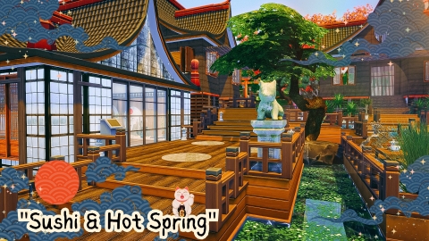 🍣 SUSHI & HOT SPRINGS – A DREAMY GETAWAY IN THE SIMS 4 ♨️ (Business & Hobbies Pack)