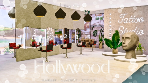 HOLLYWOOD MAKEUP ACADEMY & TATTOO – WHERE CREATIVITY MEETS ART ✨- The sim 4 (Business & Hobbies Pack)