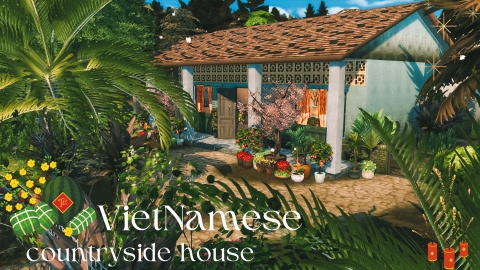 Vietnamese countryside house - Nhà Thôn Quê Việt Nam Tết Cổ Truyền
