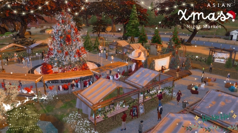 Asian Xmas Night Market - The Sim 4 - Chợ Đêm Giáng Sinh Châu Á