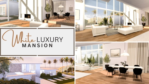 White Luxury Mansion - The Sim 4