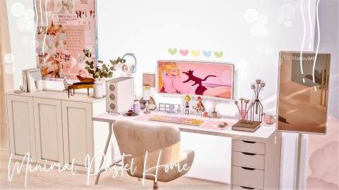 Minimal Pastel Home 01 - The Sim 4 - Nhà TikTok siêu xinh