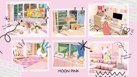 MOON PINK – The Sweetest Pastel Anime-Inspired Home for Every Sim Gamer 💗🌙 - New Update