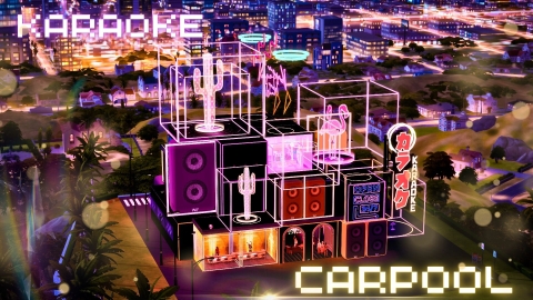🎤✨ CARPOOL KARAOKE – Where Neon Nights Never Sleep! ✨🎶- The Sim 4