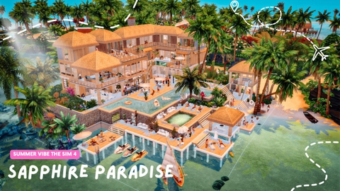 SAPPHIRE PARADISE RESORT – YOUR ULTIMATE SUMMER ESCAPE IN SULANI ☀️🌴- The sim 4 (Business & Hobbies Pack)