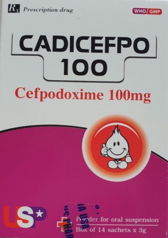 CADICEFPO 100Cefpodoxim ( dưới dạng cefpodoxim proxetil ) 100mg