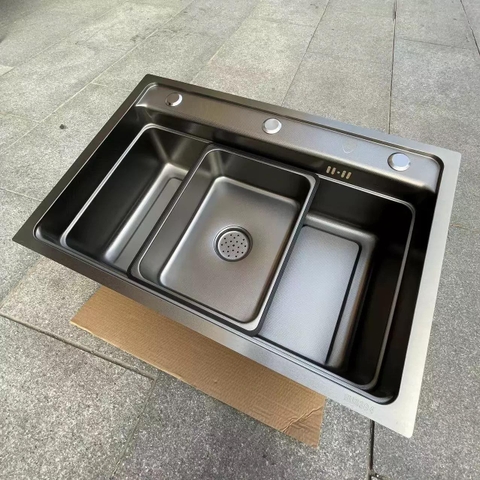 Chậu rửa bát 1 hố nano đáy chống xước vân tổ ong CHINOX CR123