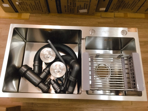 Chậu rửa bát inox SUS 304 hộc lệch CHINOX CR45