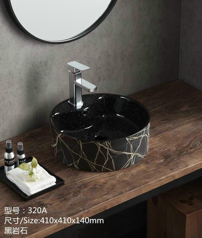 Chậu lavabo đen men rạn CHINOX CN1070