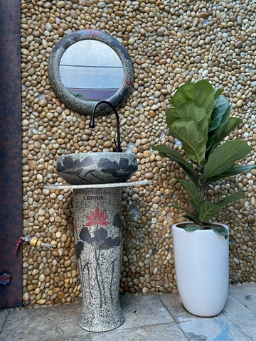 Chậu lavabo gốm tiểu cảnh đặt sàn CHINOX CN1079