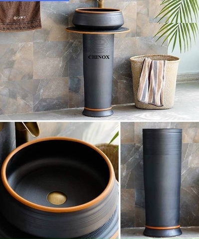 Chậu lavabo gốm tiểu cảnh đặt sàn CHINOX CN1084