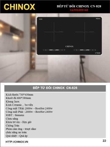 Bếp từ đôi CHINOX CN-828