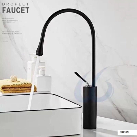 Vòi rửa bát thiên nga giọt nước đen CHINOX VR52