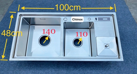 Chậu giật cấp cài dao hố rác chống bắn nước CHINOX CR66