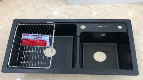 Chậu đá phượng hoàng 2 hộc lệch CHINOX CR41