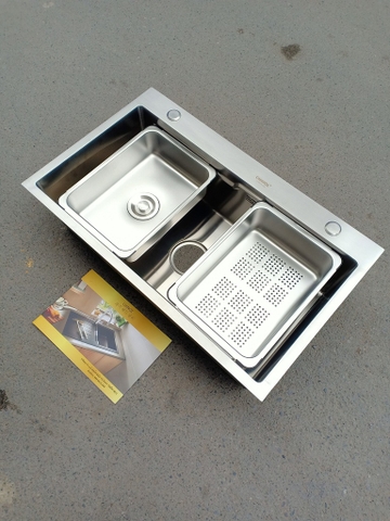 Chậu rửa bát 1 hộc inox SUS 304 CHINOX CR80 75x45cm