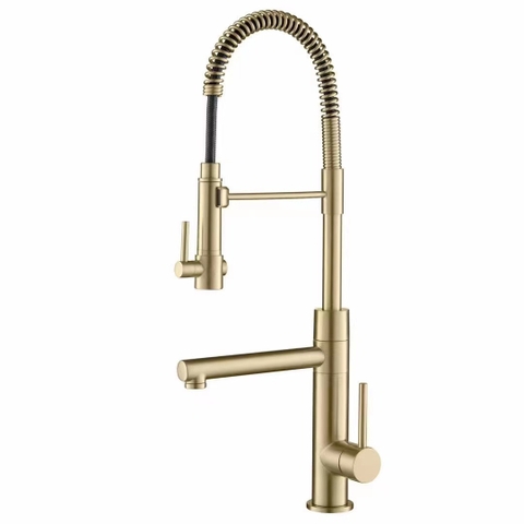 Vòi rửa bát 3 đường nước lò xo đồng phủ vàng CHINOX VR59 ( 3 màu)