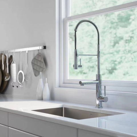 Vòi rửa bát 3 đường nước lò xo đồng phủ vàng CHINOX VR59 ( 3 màu)