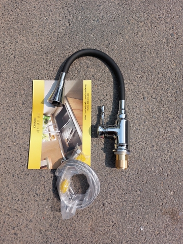 Vòi cần mềm dây da đen phong cách tân cổ điển CHINOX VR61