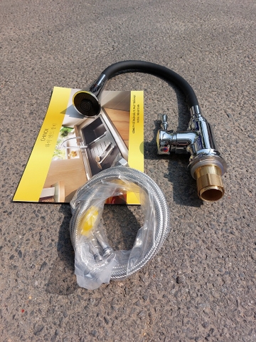 Vòi cần mềm dây da đen phong cách tân cổ điển CHINOX VR61