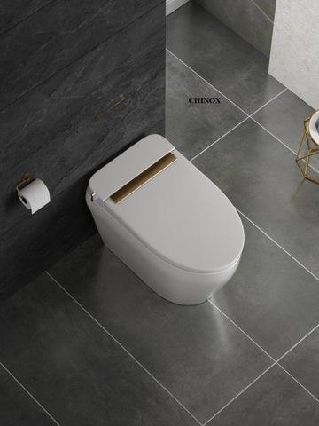 Bệt không két nước viền vàng, xả trực tiếp, có xịt rửa CHINOX CN902