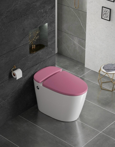 Bệt không két nước, xả trực tiếp, có xịt rửa CHINOX CN901 - Màu hồng