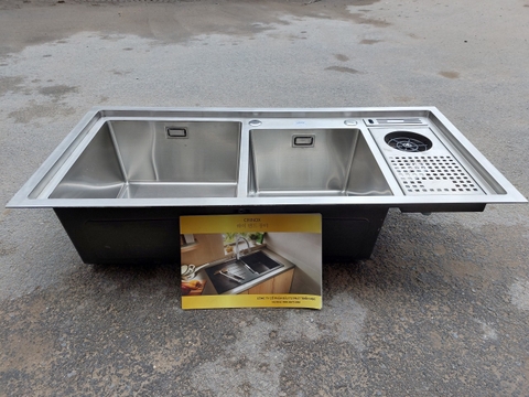 Chậu rửa bát 1 hố có bàn Bar rửa cốc tự động CHINOX CR94 kích thước 100x48cm