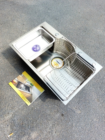 Chậu rửa bát 1 hố tròn kiểu Nhật CHINOX CR93 kích thước 75x46cm