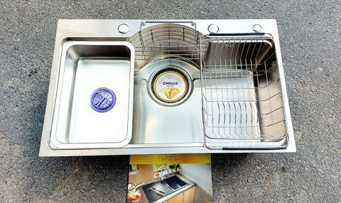 Chậu rửa bát 1 hố tròn kiểu Nhật CHINOX CR93 kích thước 75x46cm