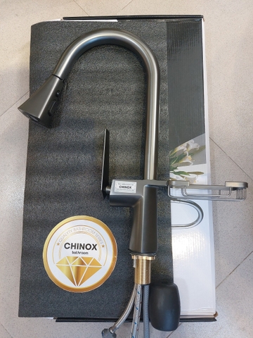 Vòi rửa bát vuông rút titan 3 chế độ rửa CHINOX VR75
