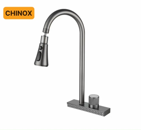 Vòi rửa bát xả thác nước dây rút 3 chế độ rửa lắp cho mọi loại chậu CHINOX VR79