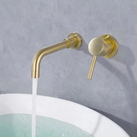Vòi rửa mặt âm tường tròn CHINOX 6005AT - vàng