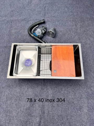 Chậu rửa bát âm bàn cỡ đại 78x40cm CHINOX CR113 ( chậu đơn hộc kép)