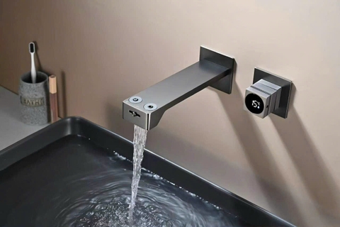 Vòi lavabo âm tường rửa 2 mặt trên dưới có led hiển thị CHINOX VA04 ( 2 màu)