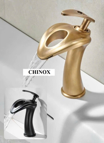 Vòi lavabo rửa mặt decor hố hút tài lộc VLD4 ( 2 màu)