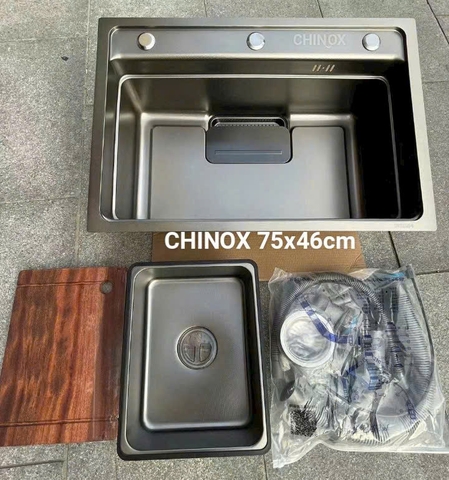 Chậu rửa bát 1 hố nano đáy chống xước vân tổ ong CHINOX CR123