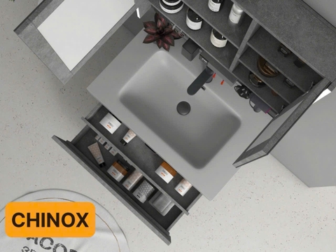 Tủ chậu màu ghi Polywood CHINOX CN477