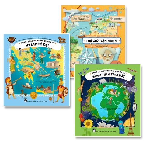 Bộ Atlas Lật Mở Tương Tác Cho Trẻ Em (3 Cuốn)
