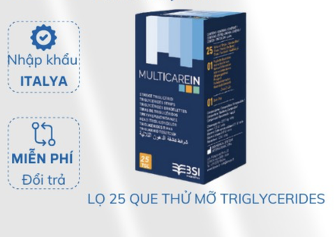 Que thử mỡ Triglycerides- Multicarein 25 que