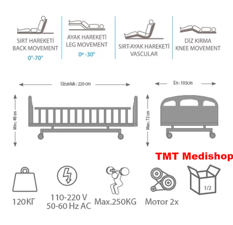 Giường bệnh nhân điều khiển điện Meyosis MYS-5200BN