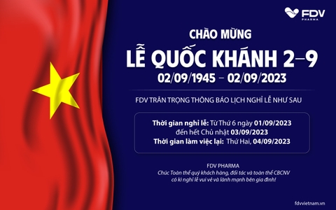 THÔNG BÁO LỊCH NGHỈ LỄ 2/9/2023