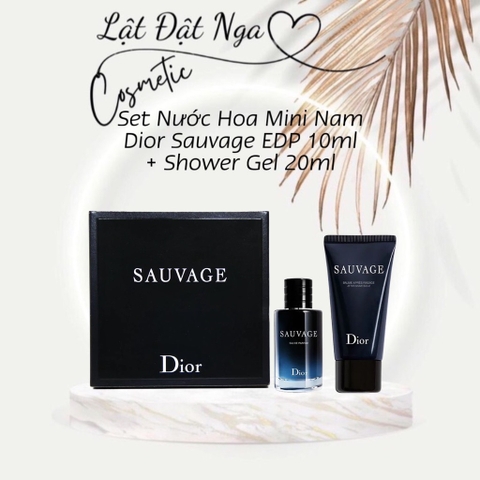 Sét Nước Hoa Mini Nam Dior Sauvage EDP 10ml + Shower Gel 20ml
