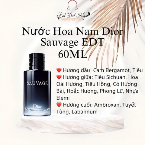 Nước Hoa Nam Dior Sauvage EDT 60ml  Nam Tính Phóng Khoáng Mạnh Mẽ