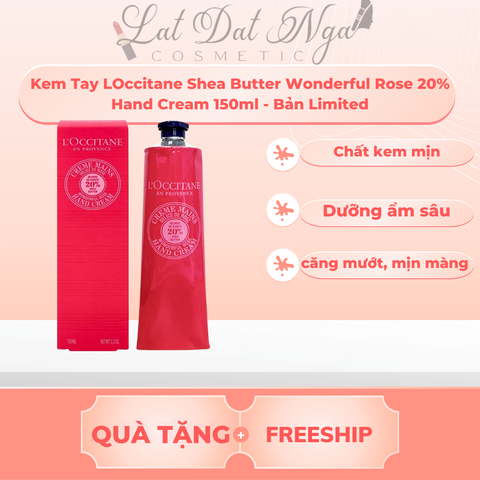 Kem Tay LOccitane Shea Butter Wonderful Rose 20% Hand Cream 150ml